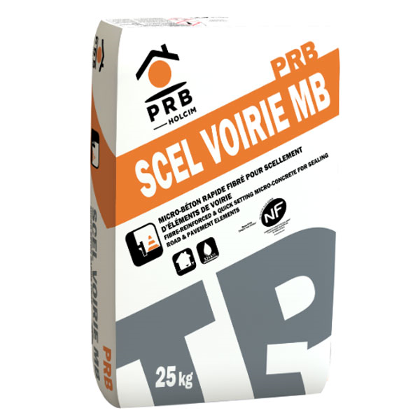 Micro-béton rapide fibré noir pour scellement élément de voirie - PRB SCEL VOIRIE MB - sac de 25 kg