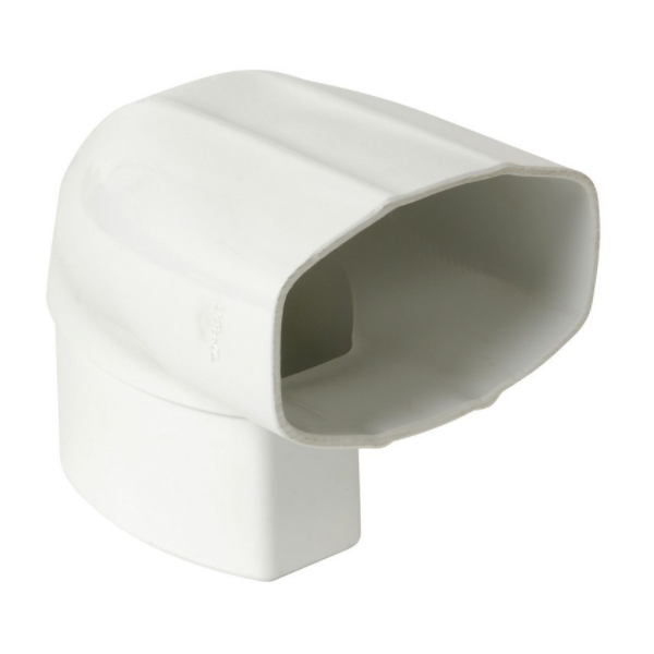 Coude pignon pour tube de descente ovoïde 90 x 56 mm - Angle 90° - Mâle/Femelle - Techtan - Blanc