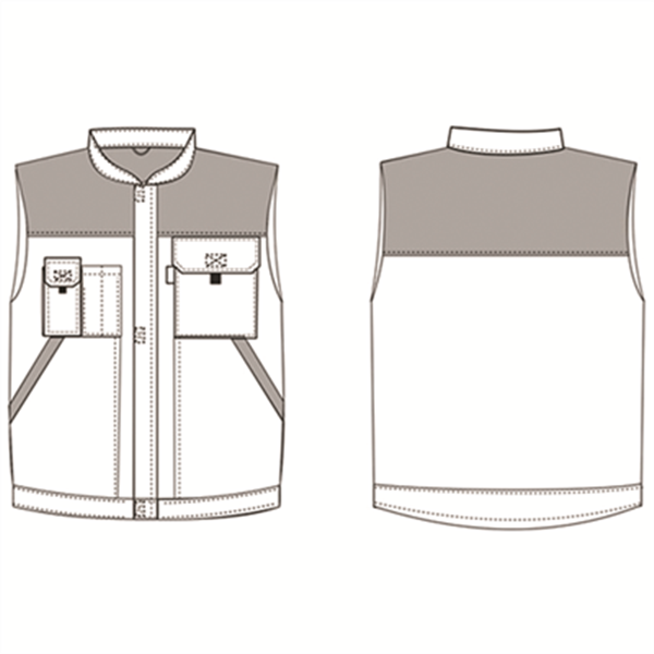 Gilet sans manche blanc de travail Typhon en polycoton blanc gris - XXL