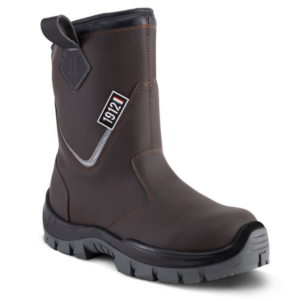 Bottes de sécurité fourrées S3 HI CI FO LG SR Unitan Gaston Mille - cuir pleine fleur marron - Taille 41