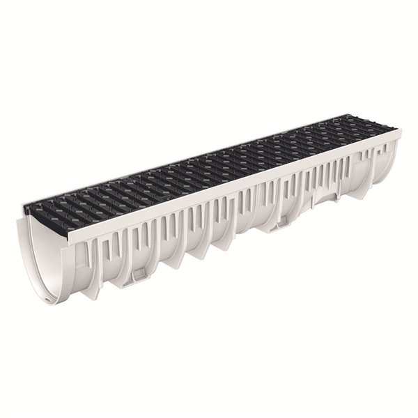 Caniveau MEARIN PLUS 150 avec grille passerelle fonte CLIPFIX B125 1M