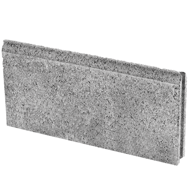 Bordure de jardin en béton avec rainure pour emboîtement - coloris Gris - 50,0 CM x 25,0 CM x 5,00 CM