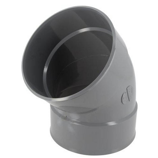 Raccord coude Ø 160 mm 45° - Nicoll - Femelle-Femelle - À coller - PVC Gris