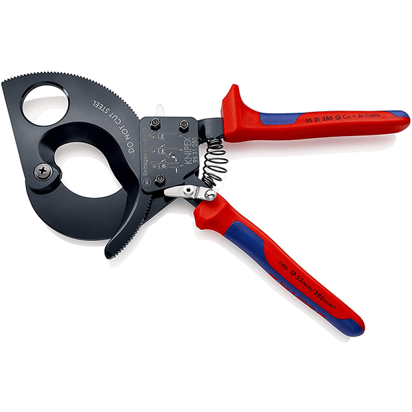 Coupe câble à cliquet Knipex pour câble en cuivre et aluminium longueur 280 mm