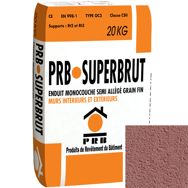 Enduit monocouche semi-allégé à grain fin PRB Superbrut type OC2 - Burgos - sac de 20 kg