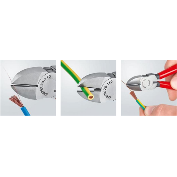 Pince coupante de côté pour fils doux et durs - Knipex - Longueur 125 mm - Poignées plastifiées