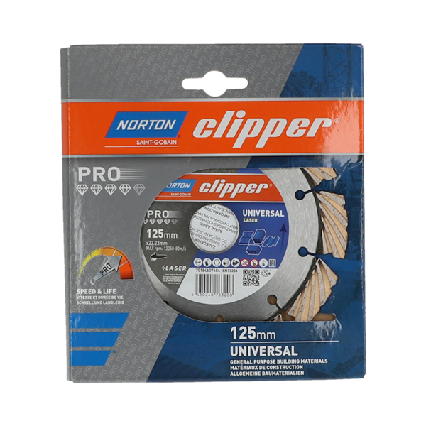 Disque diamant PRO UNIVERSAL LASER - 125x22.23mm Norton Clipper