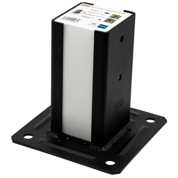 Pied de poteau carré ouvert Simpson PPJNC90PB pour poteau de 90 x 90 mm - noir - prêt à fixer