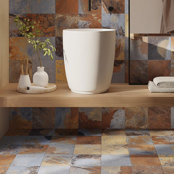 Carrelage extérieur en grès cérame effet pierre Flagstone - 20,0 CM x 20,0 CM - ép. 8,20 MM - Caribe