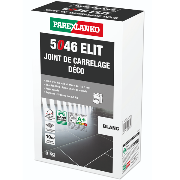 Joint de carrelage déco - 5046 Elit - sol et mur joints de 1 à 6 mm - Blanc Sac de 5 KG