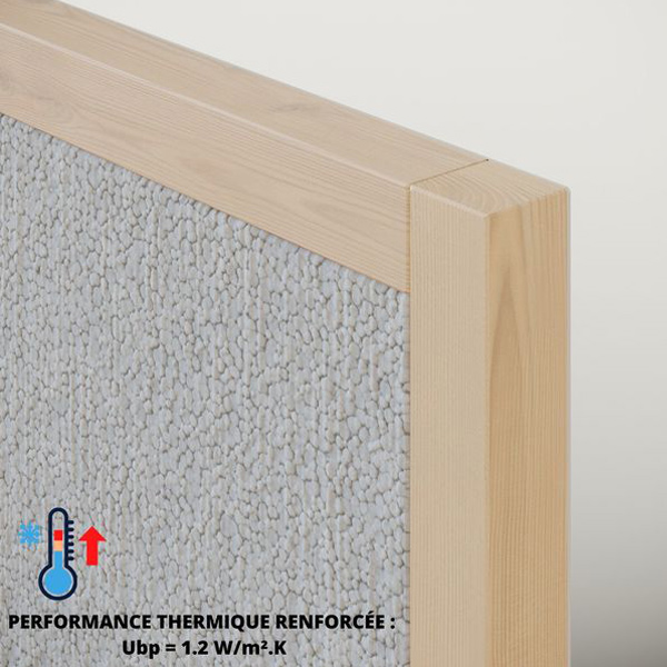 Bloc-porte âme isolante prépeint chant droit - Huisserie 66/56 et joint confort - serrure 3 points - Chauvat Portes - 204 CM x 83 CM - Poussant droit