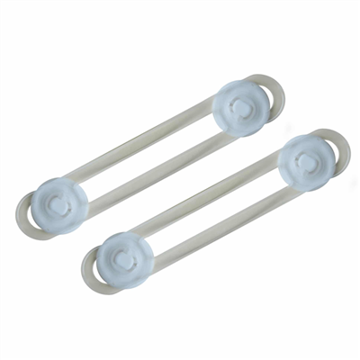 Bloque placard souple de sécurité - Fixation adhésive - Nordlinger Pro - Plastique transparent - Lot de 2