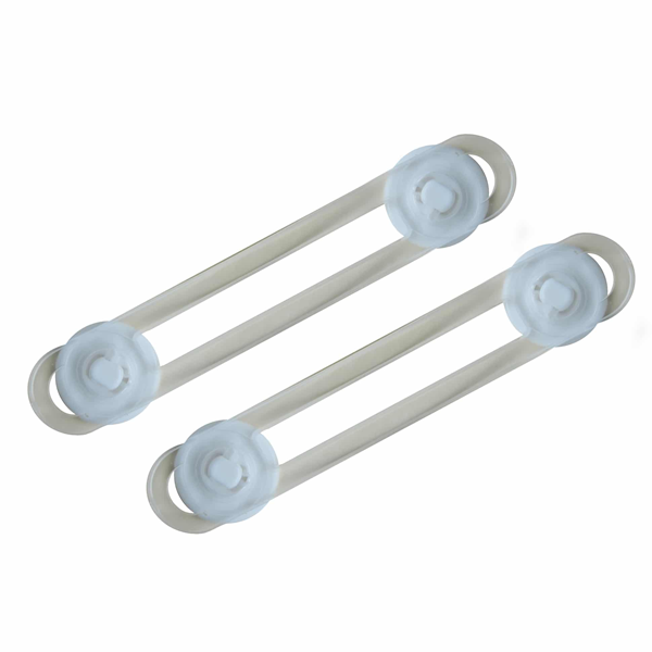 Bloque placard souple de sécurité - Fixation adhésive - Nordlinger Pro - Plastique transparent - Lot de 2