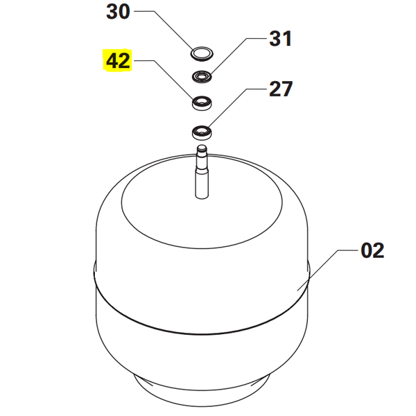 Roulement de cuve Obra 6206 RS pour bétonnières de 160 litres et 180 litres