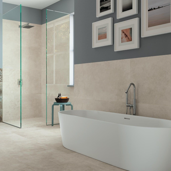 Carrelage intérieur effet béton en grès cérame - Codec - 60,0 CM x 60,0 CM - ép. 8,00 MM - Blanc