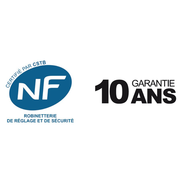 Vanne sphérique avec poignée papillon mâle femelle MF 3/4" (20x27) Noyon et Thiebault - Arrêt 1/4 de tour