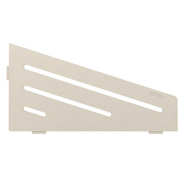 Étagère murale pour salle de bain en aluminium - tablette d'angle - Design Wave - 29,5 x 15 cm - ép. 4 mm - Ivoire finition structurée Mat