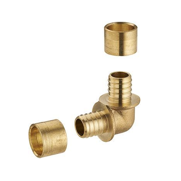 Raccord coude 90° femelle à glissement pour tube PER - Diamètre 20 mm - Laiton