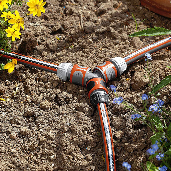 Raccord automatique de dérivation en Y pour 3 tuyaux arrosage - Plastique résistant - Gardena