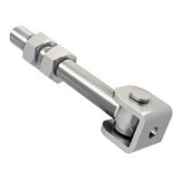 Gond réglable à visser M16 avec chape pour portail battant - Vantail de 100 Kg - Acier zingué  - Lot de 2