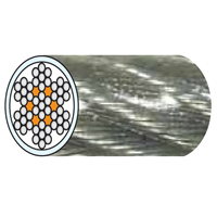 Câble galvanisé 7 torons 7 fils gainé PVC translucide diamètre initial 1.5mm-final 2.5mm - 25 m