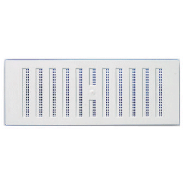 Grille de ventilation d'intérieur réglable avec moustiquaire - 193 x 91 mm - Blanc