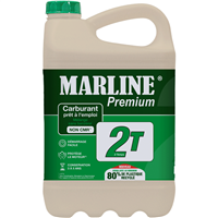 Mélange prêt à l'emploi pour moteurs 2 temps - Marline Premium 2T - Essence Alkylate + huile 2,8% - Bidon de 5 litres