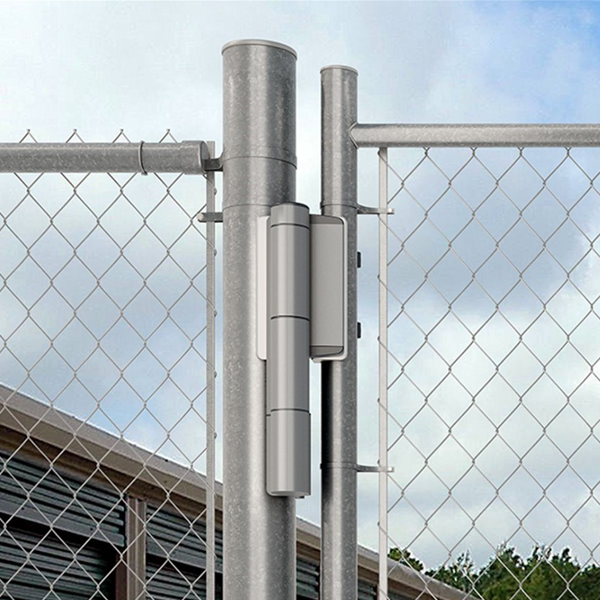 Ferme portail hydraulique réglable avec charnière - Ouverture porte à 180° - Locinox Mammoth - Inox et aluminium gris argent