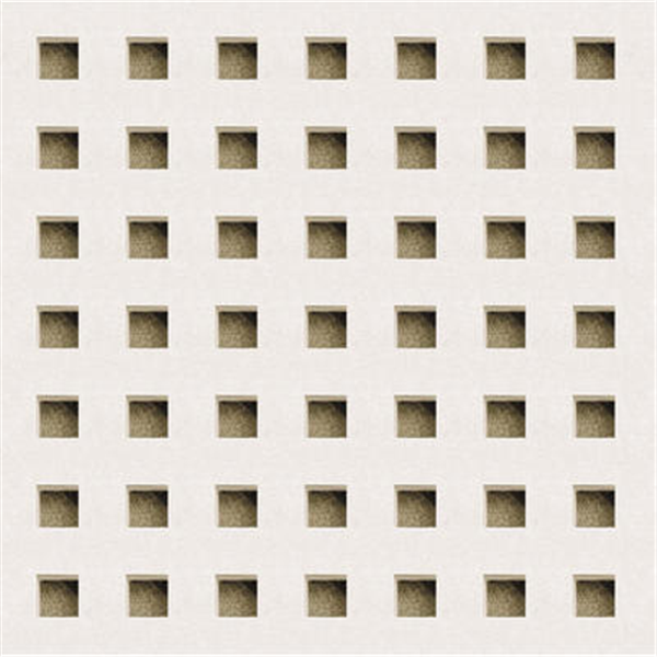 Plaque de plâtre acoustique perforée pour plafond non démontable - Décor Quadril 8/18 bords UFF - 1998 MM x 1188 MM - ép. 12,5 MM