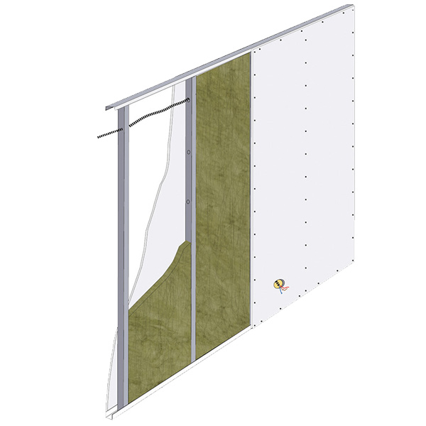 Rouleau laine de verre acoustique pour cloisons - Ursacoustic Twin R - R=1,10 m².K/W - 8,10 M x 0,60 M - ép.45 MM