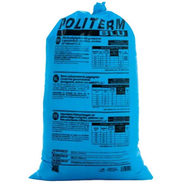 Billes de polystyrènes isolantes Politerm Edilteco - 4 à 6 mm - Sac de 170 L