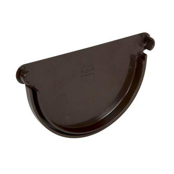 Fond de naissance Nicoll pour gouttière demi-ronde de 25 cm - Longueur 20 mm - Techtan - Marron