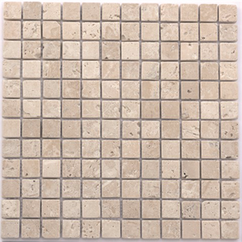 Mosaïque pierre naturelle calcaire TRAVERTIN - Light mix - 2,3 x 2,3 cm - Plaque 30 CM x 30 CM - Ép.10 MM