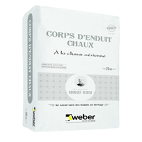 Corps d'enduit allégé à la chaux aérienne - dressage des maçonneries anciennes - blanc - sac de 25 KG