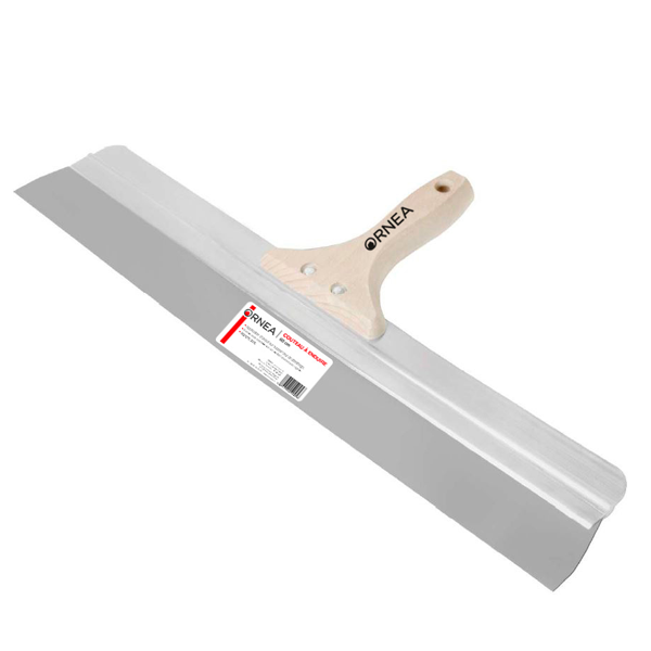 Couteau à enduire avec lame inox sur renfort aluminium rigide et manche bois - Ornea - longueur 60,0 CM
