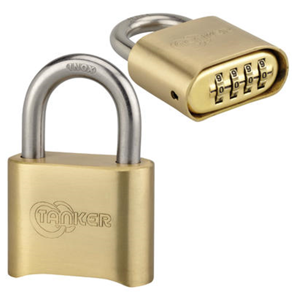 Cadenas à combinaison modifiable Tanker - Mécanisme à viroles - Corps laiton Anse acier inoxydable