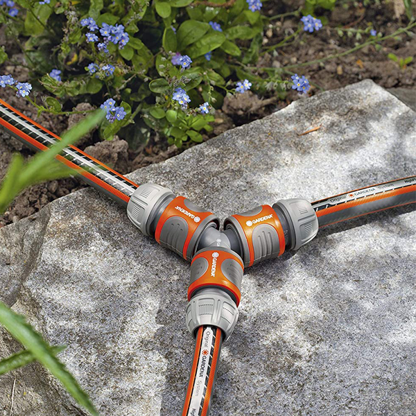Raccord automatique de dérivation en Y pour 3 tuyaux arrosage - Plastique résistant - Gardena