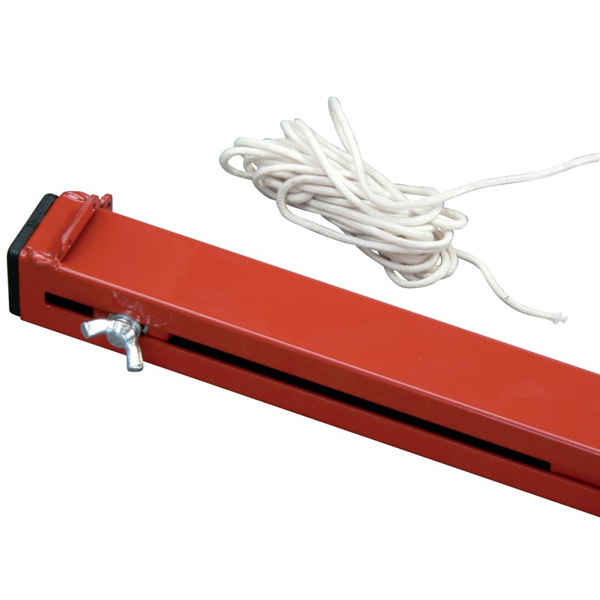 Règle télescopique Taliaplast en acier finition époxy rouge - avec cordeau - longueur de 1,70 à 3 mètres