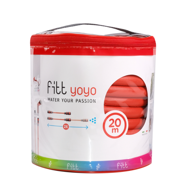 Tuyau d'arrosage extensible avec accessoires - Fitt Yoyo Go - 20 mètres - Rouge