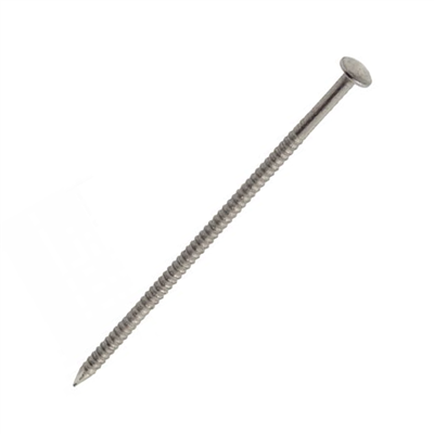 Pointe annelée tête bombée en acier inoxydable A4 filetage total - 2.5x50mm - boîte de 1kg