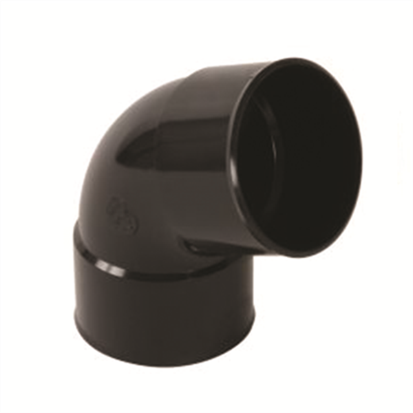 Coude cylindrique Nicoll pour tube de descente - Femelle/Femelle - Diamètre 80 mm - Angle 67°30 - Techtan - Noir