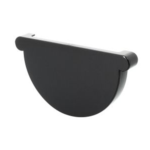 Fond de gouttière demi-ronde Nicoll - Développé 33 cm- Longueur 26 mm - Droite/Gauche - Techtan - Anthracite