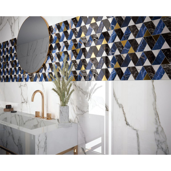 Faïence murale effet marbre polie et rectifiée - Rhapsody - 60,0 CM x 120,0 CM - ép.7,00 MM - White Beauty