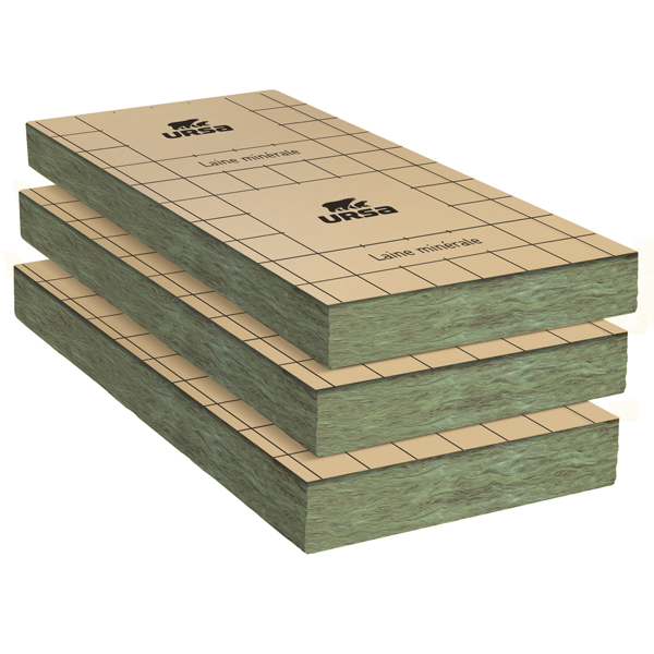Panneau laine de verre pour murs intérieurs - PRK 38 Ursa - R=1,20 m².K/W - 1,35 M x 0,60 M - ép.45 MM