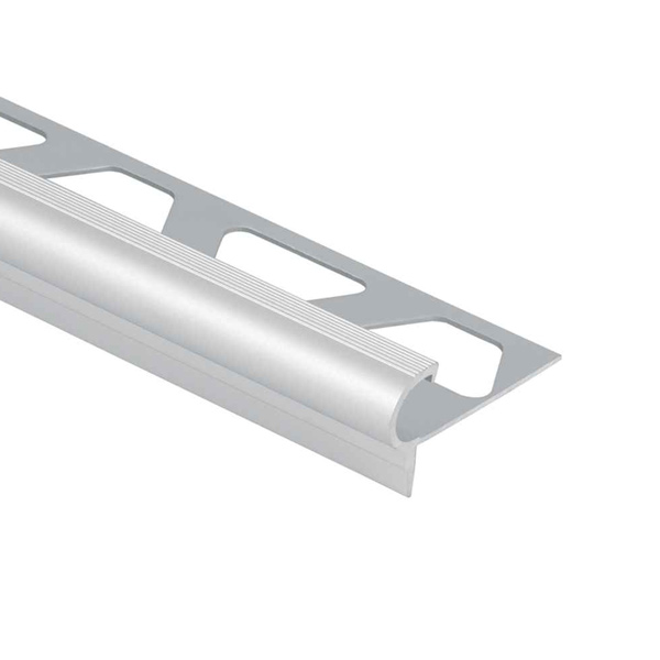 Nez de marche carrelage forme arrondie TREP-FL - Aluminium naturel mat - Haut.12,5 MM x Long.2,50 M