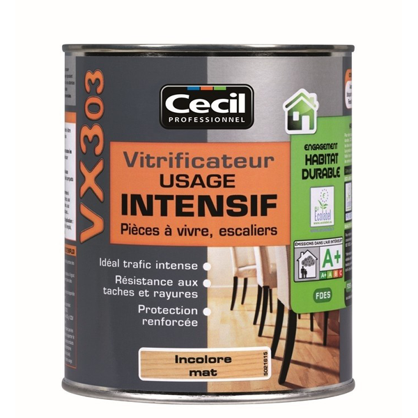 Vitrificateur parquet VX303 Cecil usage intensif Mat incolore 1L