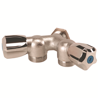 Robinet à clapet double sorties Y pour machine à laver - M1/2" - Sorties M3/4