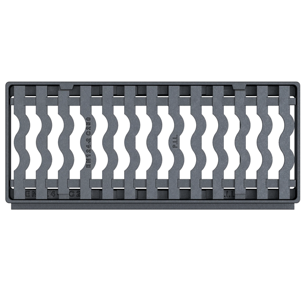 Grille avaloir en fonte avec cadre renforcé C250 PMR - 768 x 320 mm - ouverture libre 750 x 245 mm