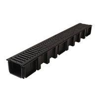 Caniveau avec grille en fonte - résistance B125 - Connecto Nicoll - L. int. 98 mm / ext. 136 mm - 1 ml
