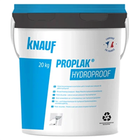 Enduit hydrofuge prêt à l'emploi pour pièces humides et plafonds extérieurs - Knauf Proplak Hydroproof - seau 20 kg